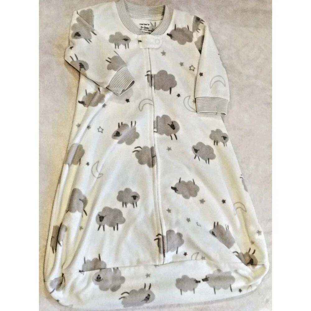 Sleep Sack 0 to 3 month Carters Northern Fleece baby with lambs sleepwear